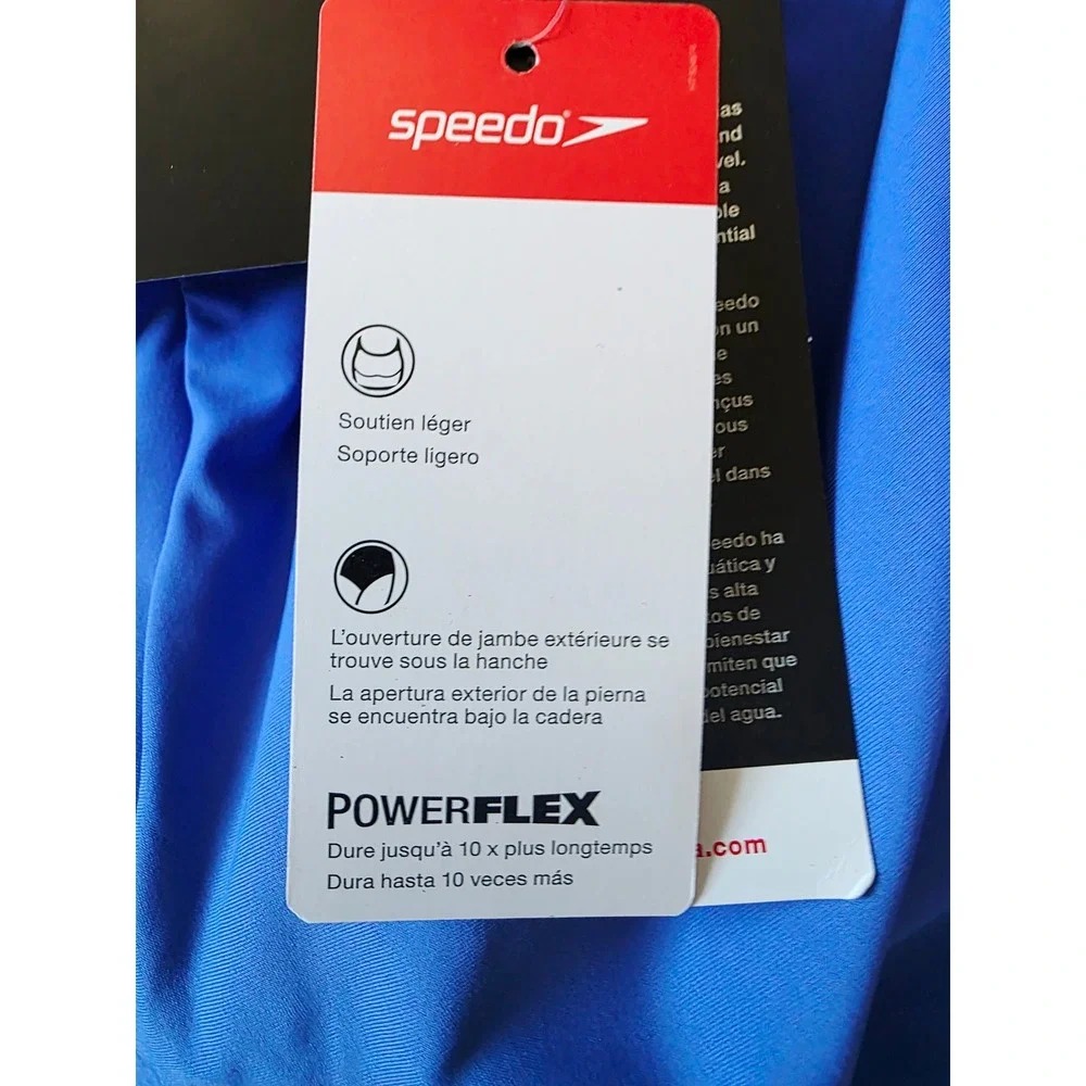 Speedo Womens 18 PowerFLEX One‎ Piece Swimsuit Hyper Blue NWT RV $68